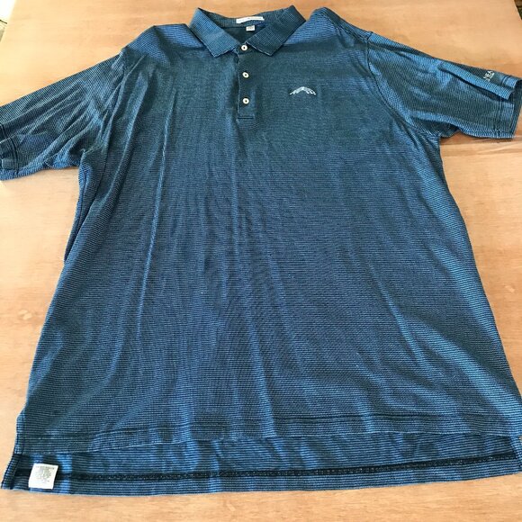 Peter Millar Performance Polo Shirt Men XXL Blue Logo Short Sleeve Athleisure - Picture 1 of 11